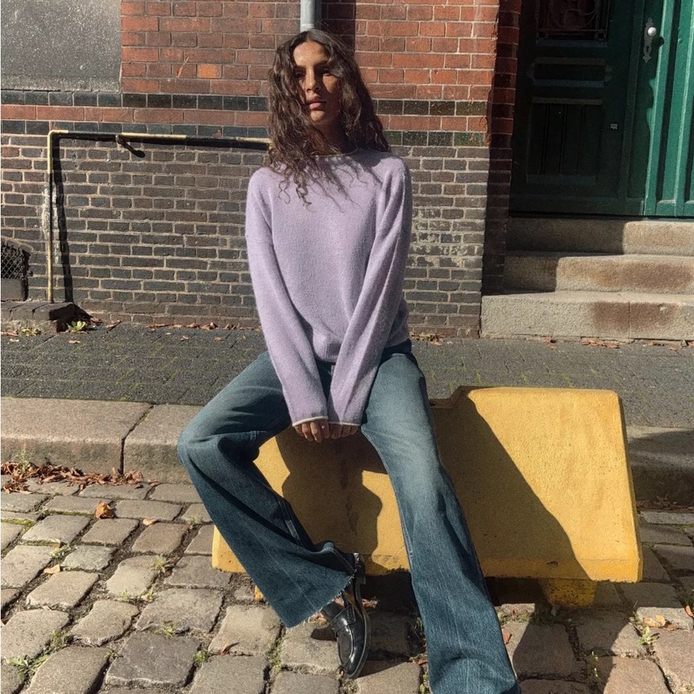 NWT Zara CONTRAST TRIM KNIT SWEATER